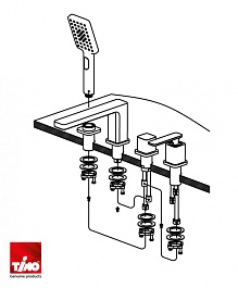 Timo Смеситель на борт ванны Torne 4330/17Y золото матовое – фотография-2